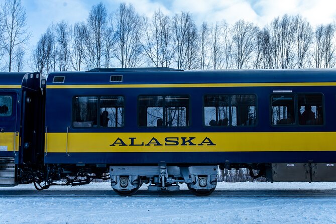 Alaska Railroad Aurora Winter Anchorage to Fairbanks One Way - South of Denali National Park: Broad Pass and Alaska Range views