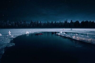 From Rovaniemi: Ice Floating under Aurora Borealis - How the 3-hour evening usually plays out in Rovaniemi