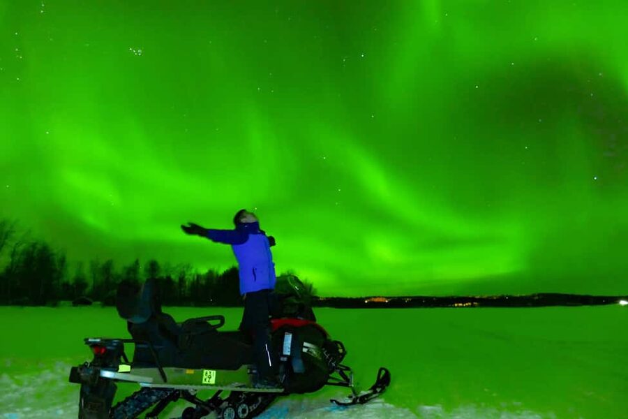 From Rovaniemi: Searching Aurora with Snowmobile - Sharing one snowmobile: driver rules and real-world comfort