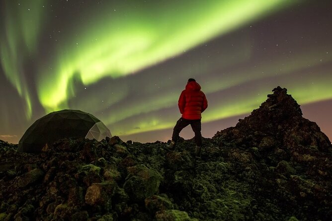 Northern Lights: Aurora Basecamp Observatory Guided Experience - Outside by the benches and fire pits: where the night actually happens