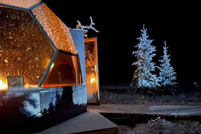 Northern Lights dinner in a Glass Igloo - The dinner setup: Lapland snacks, host explanations, and the mood