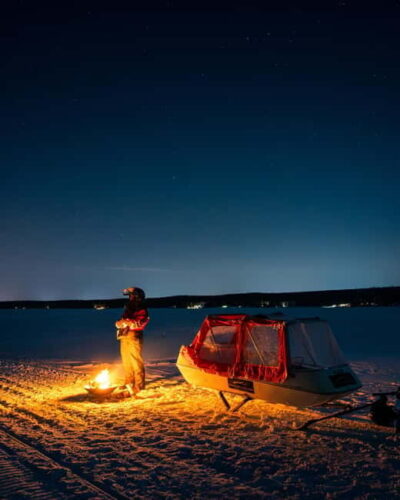 Northern Lights Tour Sleigh Ride - The sleigh comfort: pelts help, but set expectations for winter