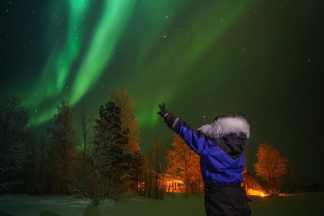 Northern lights tour to Lake Inari from Ivalo, Reindeers & Dinner - Getting From Ivalo to the Wilderness: Pickup and Warm Gear
