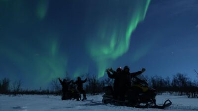 Premium Aurora Snowmobile Ride With Panoramic Views - Máttaráhkká Northern Lights Lodge Tipi Dinner by the Fire