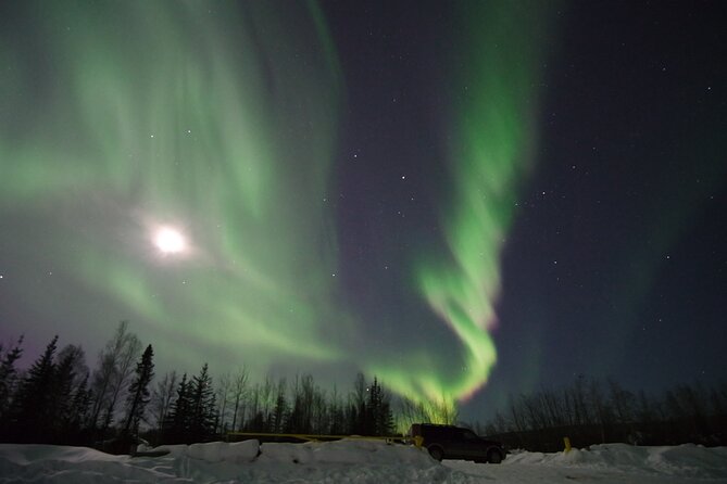 Private Tour for Chasing Northern Lights (Aurora) with PHOTO - The Fairbanks history stop: Chena River roots at night