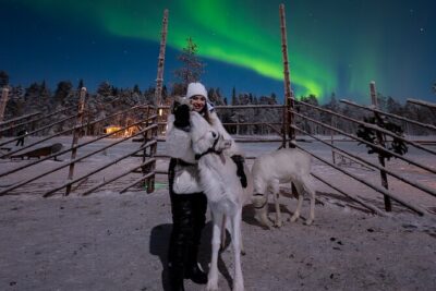 Ranua Lupland Aurora Activity Park – After Dark Adventure - What Happens on the Frozen Pond: Reindeer, Ice Skating, and Sledding