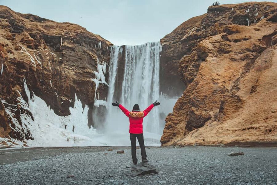 Reykjavik: South Coast, Glacier Hike & Northern Lights Combo - Skógafoss: 527 Steps, Rainbows on Clear Days, and Big Views