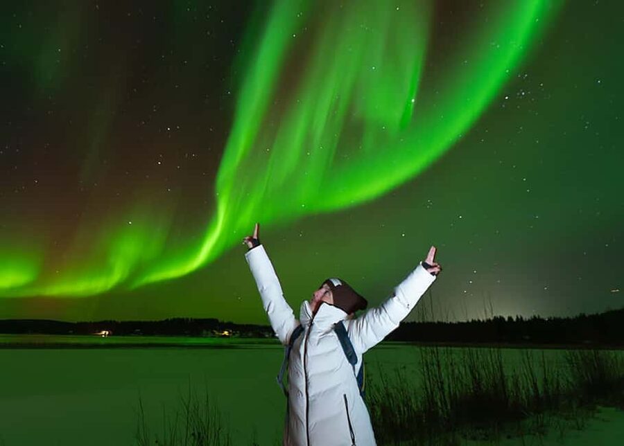 Rovaniemi: Aurora Hunt with Money-Back Guarantee and Photo - The aurora portrait moment: pro-grade equipment and real coaching