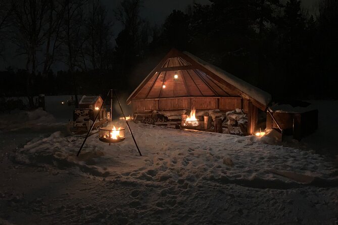 Sleigh ride Under The Northern Lights - The fire stop and food: a practical break from the cold