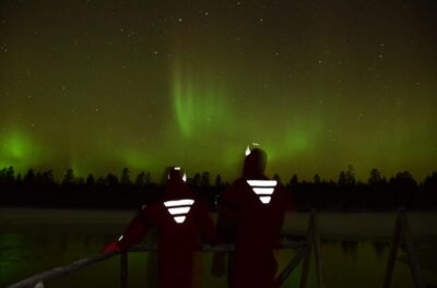 Ylläs: Northern Lights Ice-Floating Experience with Transfer - The rescue suit setup: why it makes ice water possible