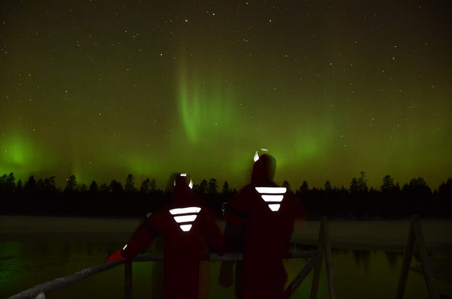 Ylläs: Northern Lights Ice-Floating Experience with Transfer - The rescue suit setup: why it makes ice water possible